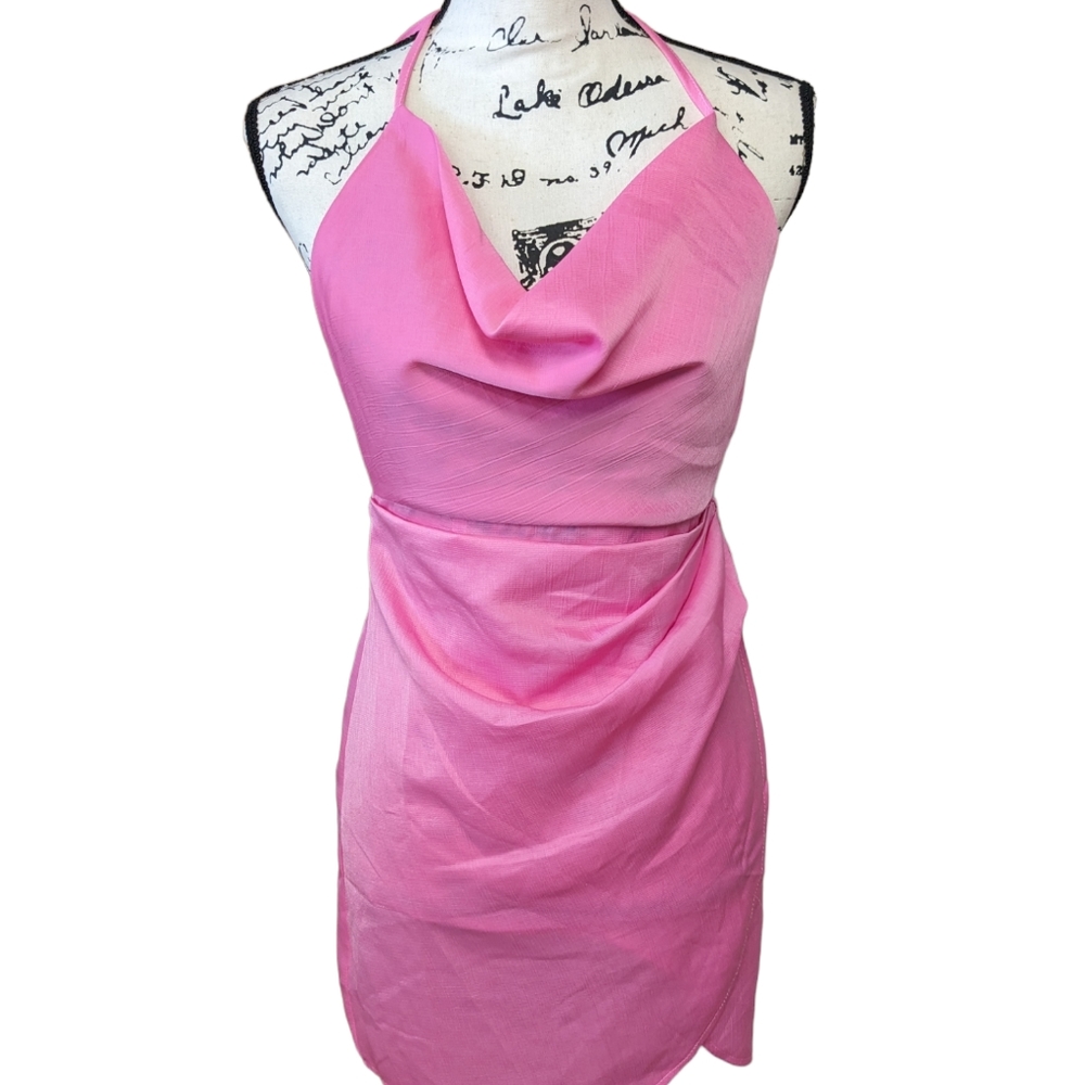 Princess Polly Ensley Pink Halter Mini Dress Size 4 - Picture 5 of 11
